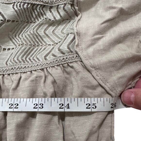 We The Free Shirred To Perfection Tee Light Taupe Babydoll Slouchy Boho, size S - Picture 4 of 7